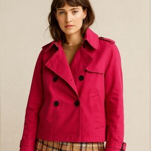 LK Benett London Double Breast Short Trenchcoat In Red
